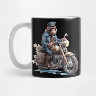 Monkey Biker Retro Motorcycle Mug